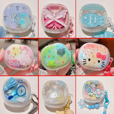 适用小米Redmi buds4青春版耳机套红米redmibuds4青春版lite保护壳小米Air3se保护套透明软壳女生款吊坠手绳