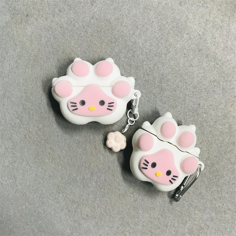 适用苹果airpods3pro保护套猫掌airpods pro3蓝牙耳机套airpods4软壳airpodspro2外壳airpods3保护壳女生超萌