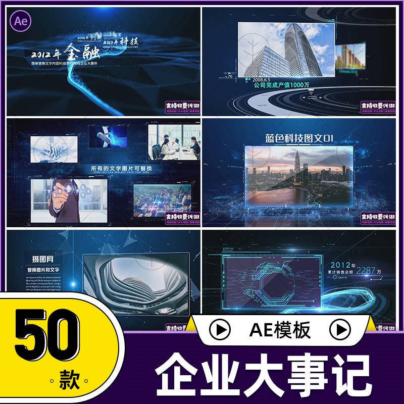 企业大事记发展历程AE模板视频