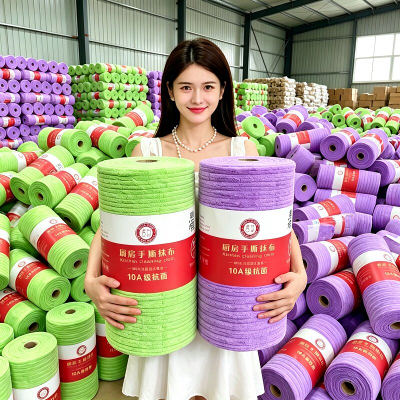竹节绒厨房懒人手撕抹布周抛摸布家用洗碗布吸水加厚洗碗巾清洁布