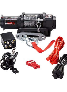 厂家 宁波普力电动绞盘 便携式合成绳小吊机4500磅ATVUTV沙滩