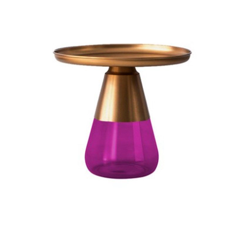 Hold Tea table保留茶几玻璃组合简约小户型沙发边角储物铁艺圆几