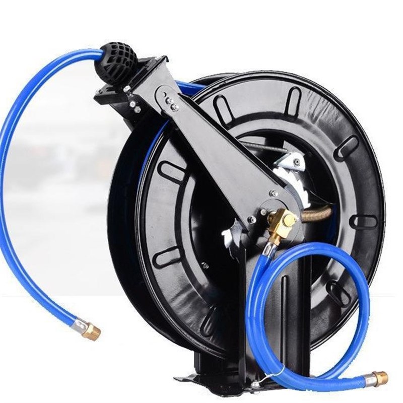 自动伸缩卷管器高压盘钢丝管高压水鼓清洗机自动收线洗车场用