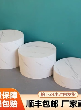 直播间站台暴力熊摆件底座增高台圆形底座展台模特地台圆柱展示台