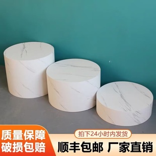 直播间站台暴力熊摆件底座增高台圆形底座展台模特地台圆柱展示台