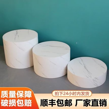 直播间站台暴力熊摆件底座增高台圆形底座展台模特地台圆柱展示台