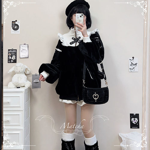 【Matcha芝士】原创章鱼泡泡 软妹加厚毛绒夹克大衣外套女