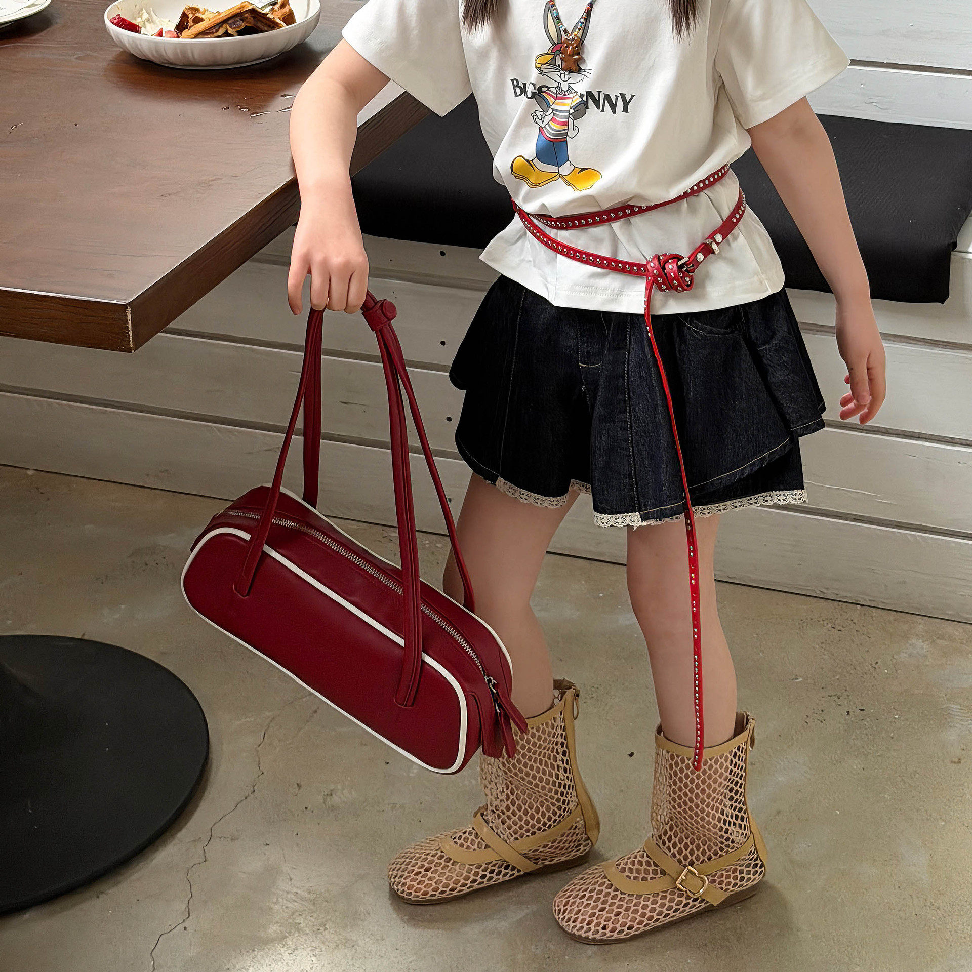 女童2026夏季新款韩版牛仔裙短裙儿童百搭裙裤设计感花边工装热裤