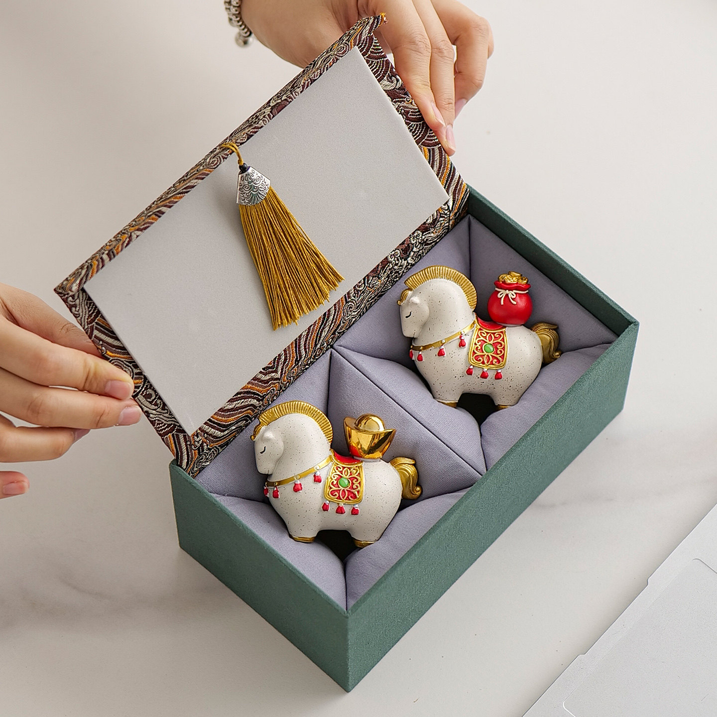 马上有钱创意茶宠摆件可旋转