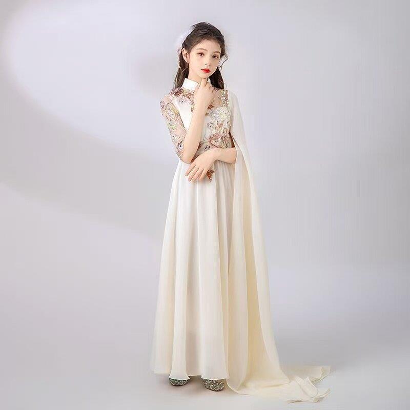 古筝演女出服民乐儿童高端礼服演奏NQD长袖童小主持人走秀演弹奏