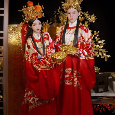 万圣节财神爷cosplay服装成人男女年会开业庆典迎新年财神表演服