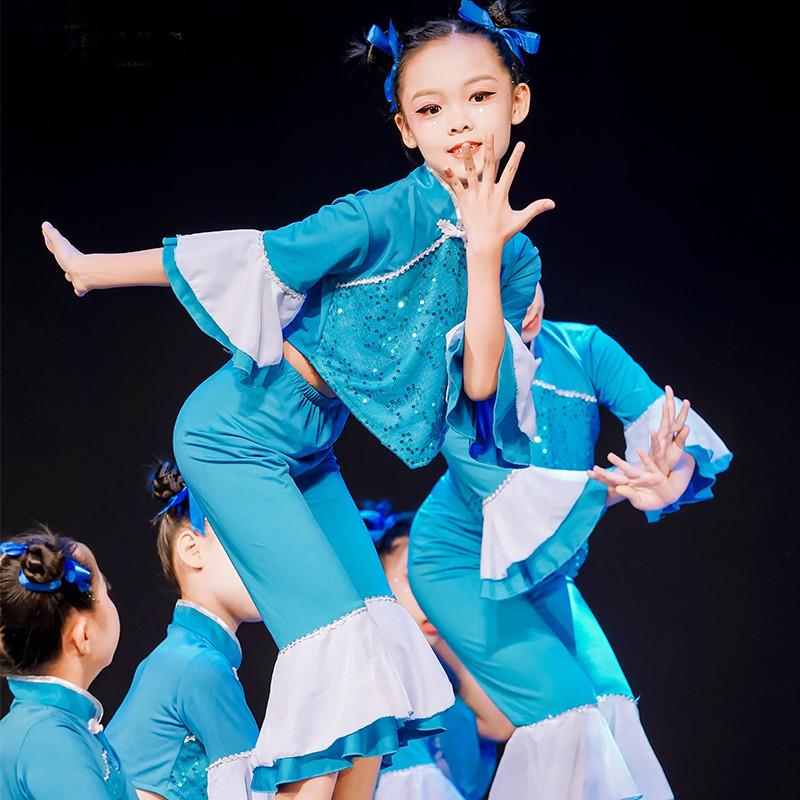 马儿嘟嘟骑舞蹈服儿童粒粒皆辛苦盘中餐踩水舞表演服装童忆演出服