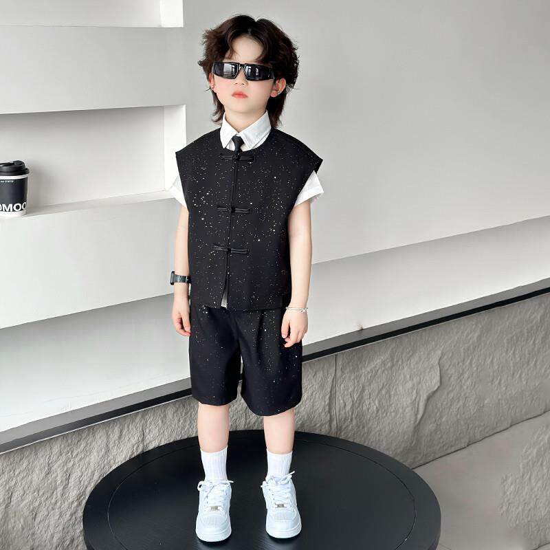儿童西装套装男童高级感小礼服夏装2025新款男孩主持人六一演出服