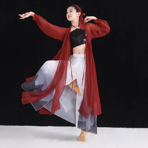风儿童古典国舞纱衣服装女童民族飘舞古逸身韵VNA中练功服艺考演