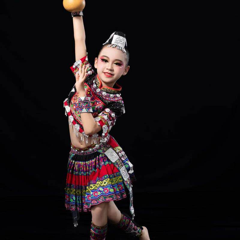高端定制酒妹独舞服装苗族舞蹈演出服土家族少数民族表演服饰