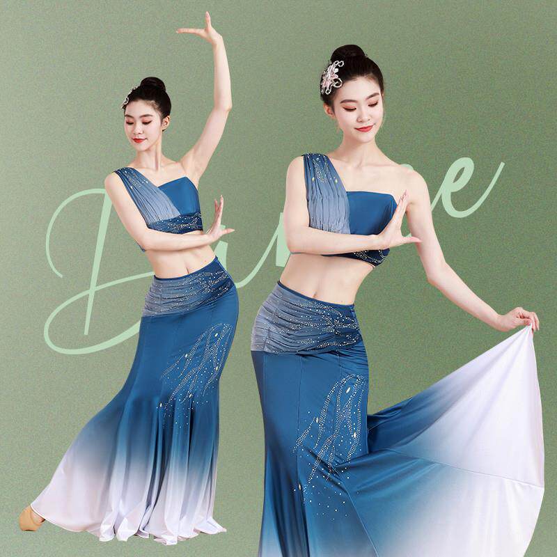 傣族舞蹈服装女2025新款西双版纳孔雀舞渐变演出服成人艺考套装