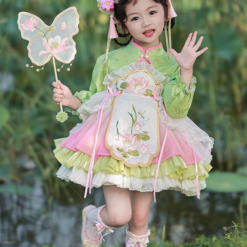 女 童新中式公主裙洛丽塔汉服超仙古风连衣裙国风秋装儿 童生日裙,女装/女士精品,连衣裙,淘宝优惠券,粉丝福利购,淘宝优惠卷