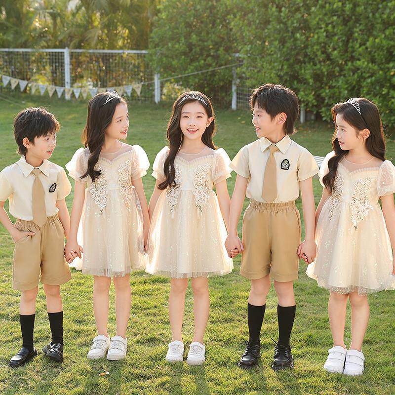 幼儿园表演服夏季六一舞蹈礼服男女孩主持演出服小学生毕业照班服