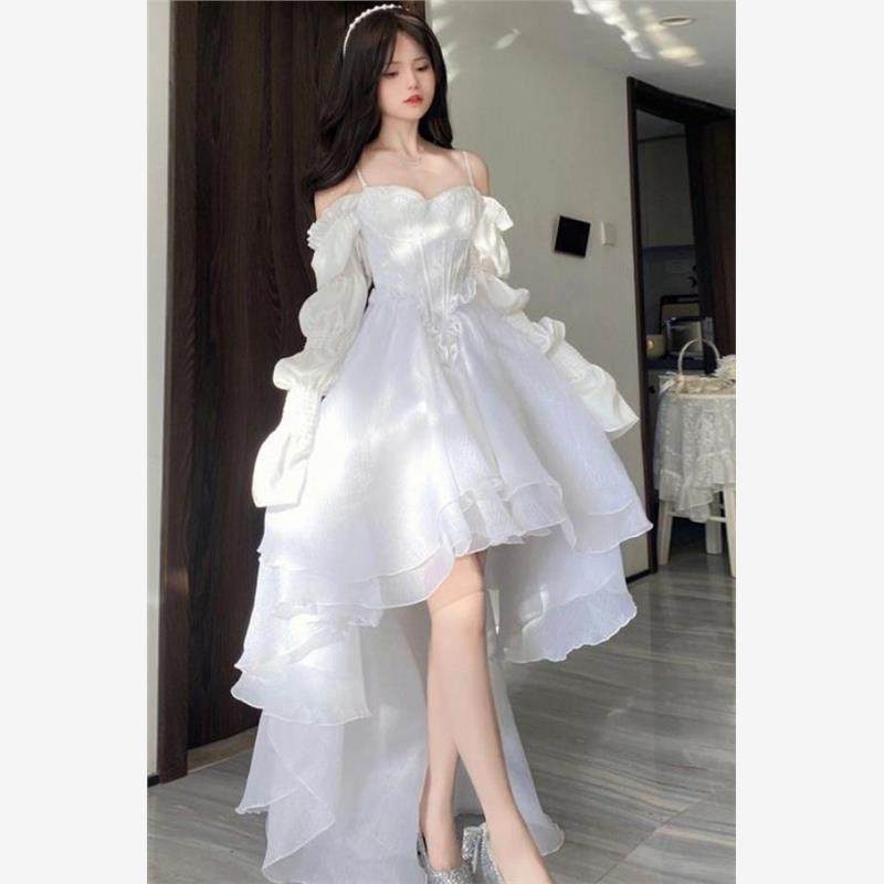 法国女儿的白色吊带公主裙洛丽塔2025新设计单肩大裙裙,模玩/动漫/周边/娃圈三坑/桌游,Cosplay女装/cos女装,淘宝优惠券,粉丝福利购,淘宝优惠卷