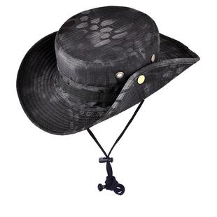 夏季圆边教官奔尼帽男女户外战术迷彩军训遮阳登山钓鱼CS野营防晒