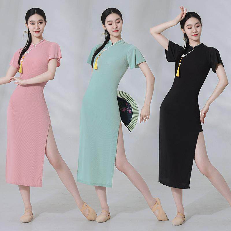古典舞服装旗袍舞蹈服中国舞弹力身韵民族练功服演出服装女