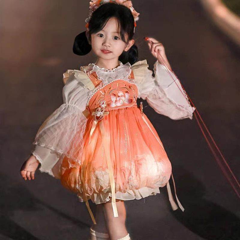 女童玉兔灯笼裙中秋汉服宝宝发光裙子洛丽塔公主裙圣诞节儿童服装,童装/婴儿装/亲子装,汉服,淘宝优惠券,粉丝福利购,淘宝优惠卷