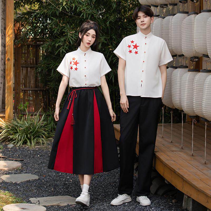 新中式班服古风汉服初中生高中生五四红歌比赛朗诵演讲合唱演出服
