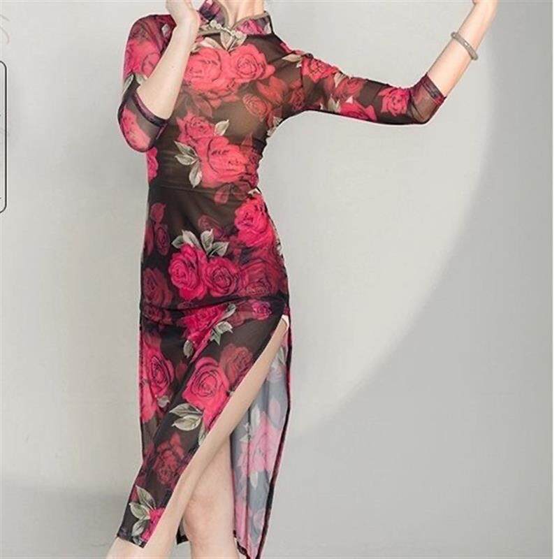 古典舞服装旗袍舞蹈服中国舞弹力身韵民族练功服演出服装女