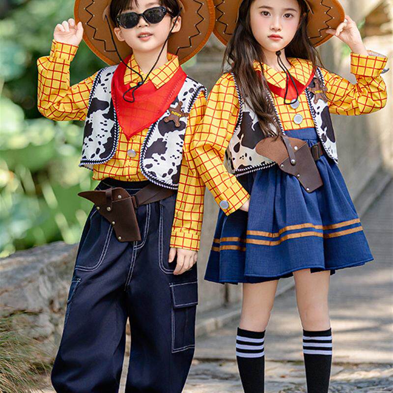 儿童cos玩具总动员胡迪衣服迪士尼男女童装扮万圣节服装游园穿搭