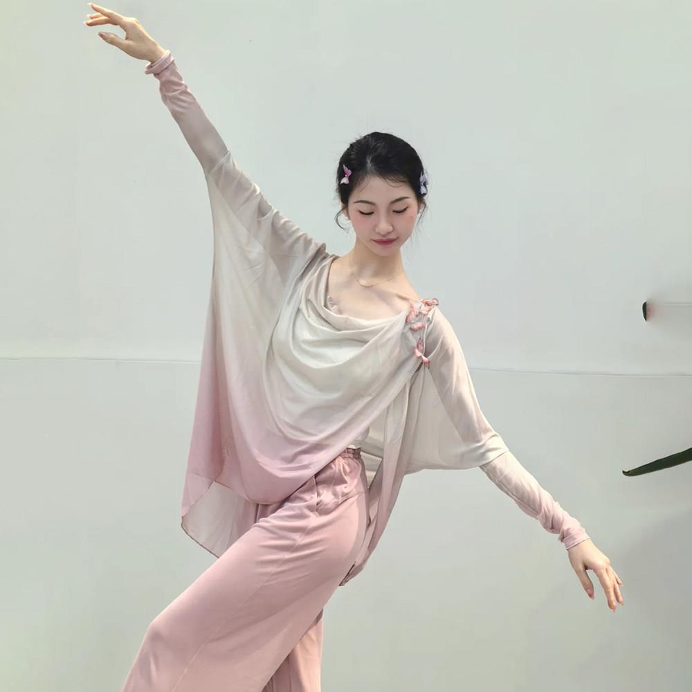代舞蹈服宽松飘IRC逸罩衫舞渐层蝴蝶古典舞纱中衣表演服国练现功