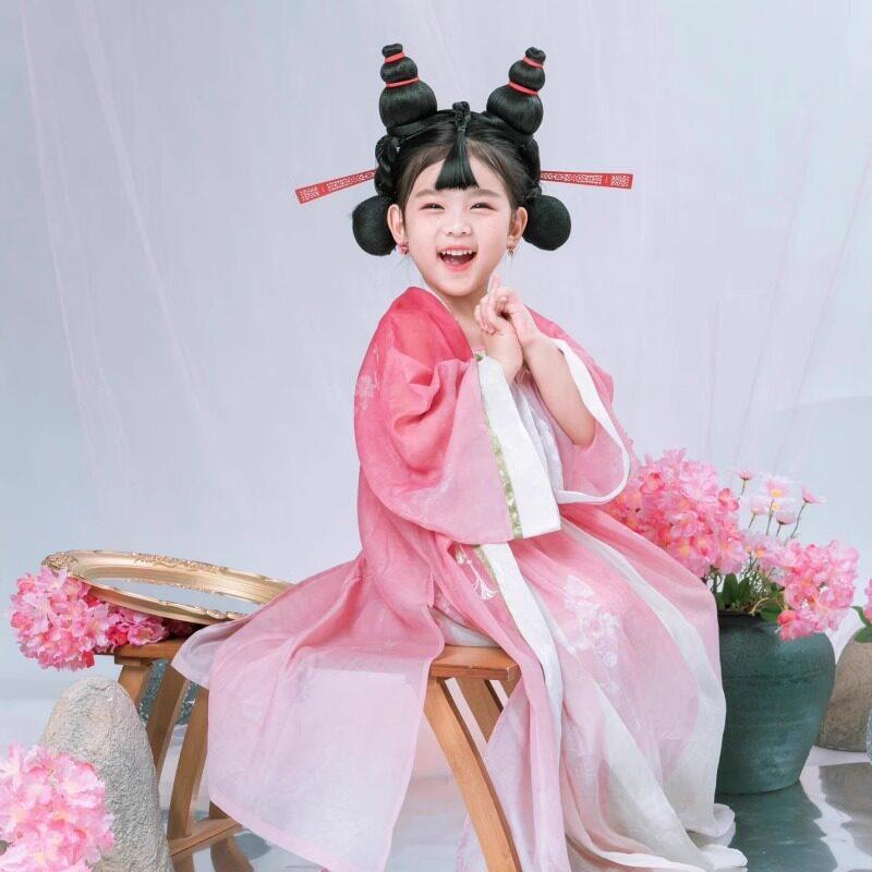 汉服女童舞哪中咤矶娘KZY娘co石s服公主襦裙国风唐装古典演出服