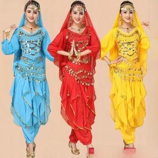 印度舞蹈服装成年女性肚皮舞表演服装套装新型长袖民族舞台表演服