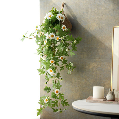 小雏菊仿真花藤蔓墙面改造壁挂