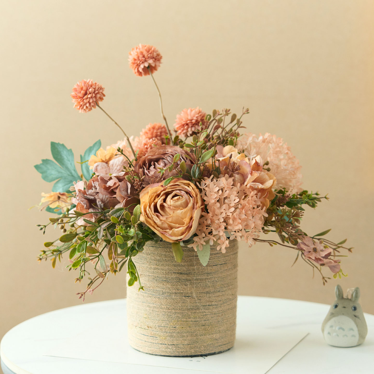 欧式轻奢风仿真花装饰摆件