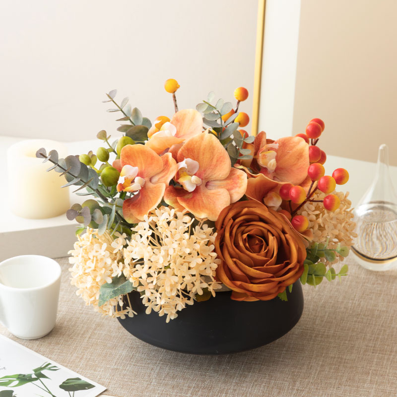 客厅仿真花新中式轻奢摆件
