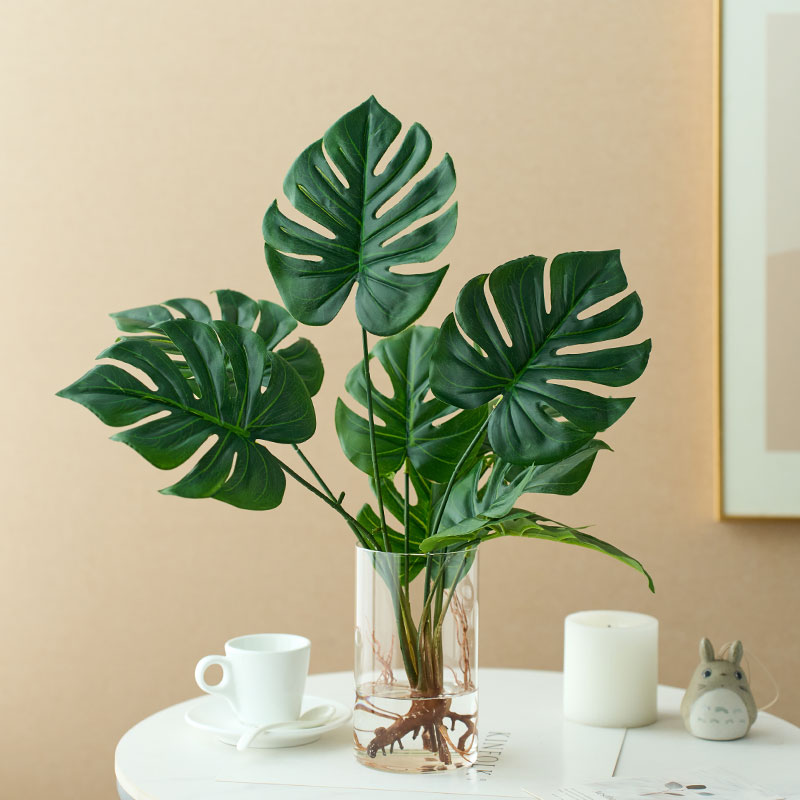 北欧简约高仿真花假绿植龟背叶