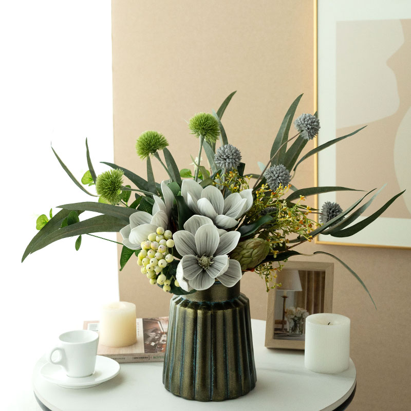 复古风轻奢高端仿真花装饰摆件