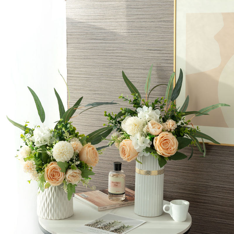 北欧现代仿真花假花香槟色小清新客厅餐桌电视柜玄关装饰摆件绿植