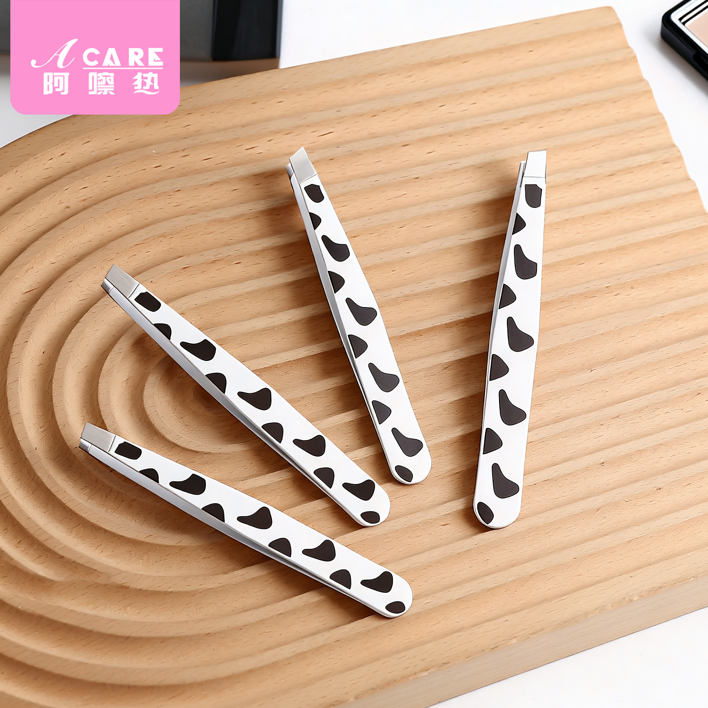 眉夹/花纹A1pn081-奶牛纹斜口眉毛夹镊子拔毛夹钳眉毛假睫毛工具