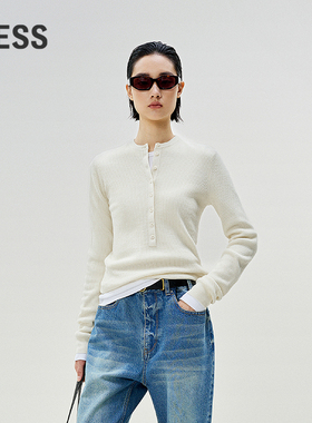 【商场同款/0压系列】LESS2025年春新款长袖套头毛衫2P1310950