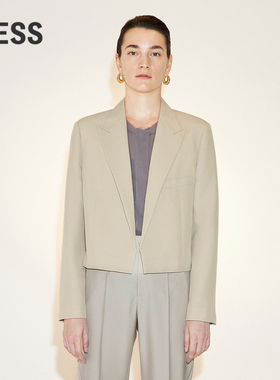 【精工系列】LESS春季丝羊毛西服女戗驳领无扣西装外套2N2713500
