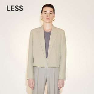 LESS春季 丝羊毛西服女戗驳领无扣西装 外套2N2713500 精工系列