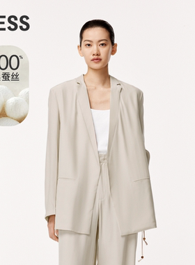【迅系列】LESS无扣西装女桑蚕真丝驳领宽松轻薄外套2O4713460