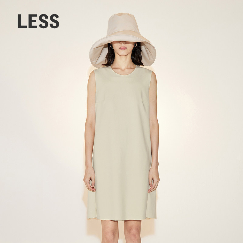 LESS夏季度假风裙子摩登系带无袖背心连衣裙2N6G13770