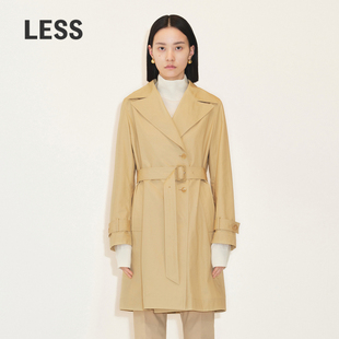 西装 领外套2N1910300 全棉帆布风衣女休闲气质收腰中长款 LESS春季