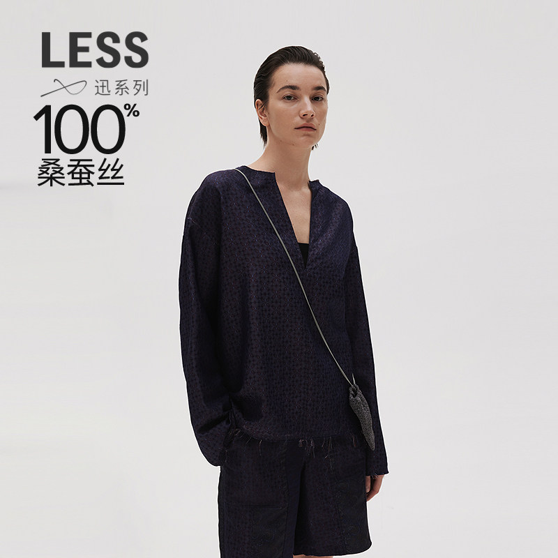 【迅系列】【精工系列】LESS夏季桑蚕真丝圆领套头衬衫2N422