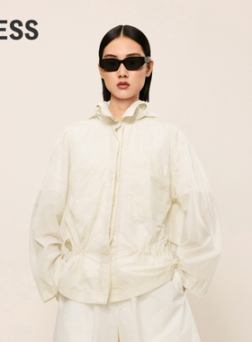 LESSUPF50+防晒服女休闲简约宽松运动轻薄夹克外套2O361427H