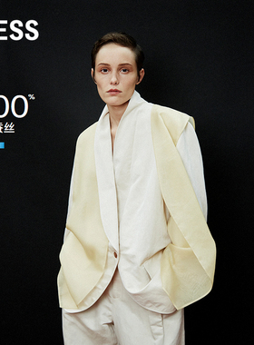 【LESSxSamuel】秋季桑蚕真丝V领叠穿马甲2N7512660