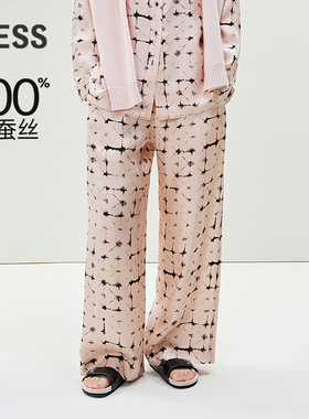 【商场同款】LESS2025年春新款直筒桑蚕丝休闲直筒长裤2P3E11290