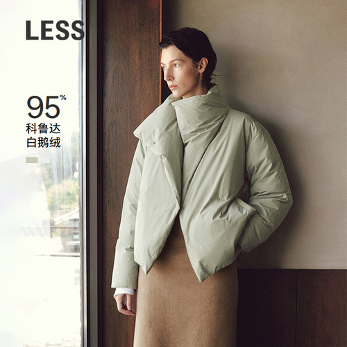 【商场同款】LESS2025年冬新款立领宽松中长款鹅绒服2PAC17570